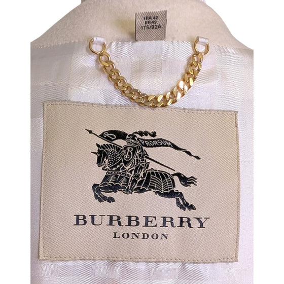 Burberry 100% Cashmere Oversized Coat in Cream, size 12
