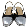 Chanel slingback heels in two tone black silver, size 37.5