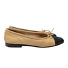 Chanel Ballet Flat in Beige and Black, size 37