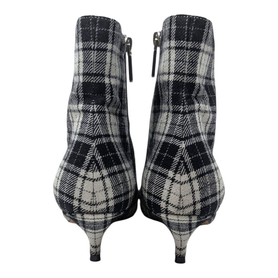 Dior Gang Tartan Ankle Boot in Black and White, size 39.5
