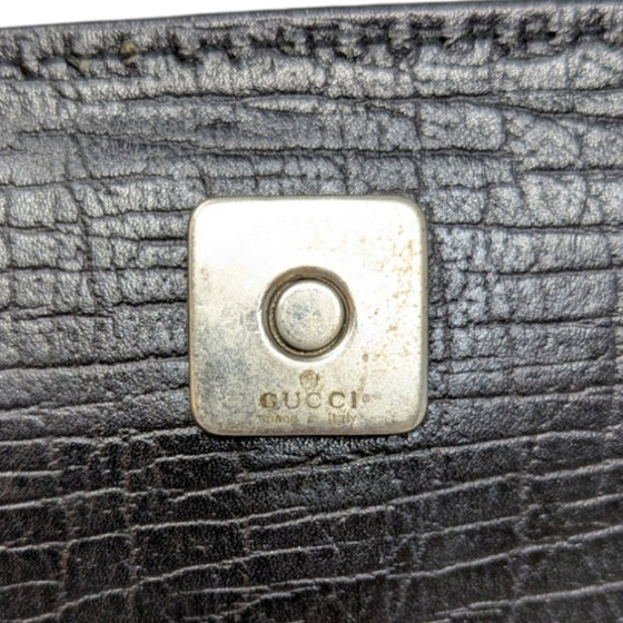 Gucci horsebit GG monogram Y2K shoulder bag in black