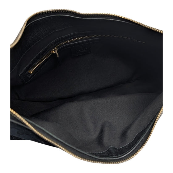 Vintage Gucci Bamboo Ring Shoulder Bag in Black