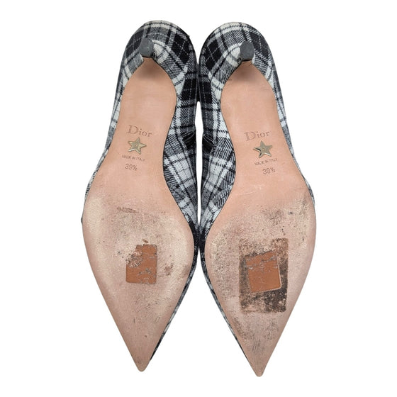 Dior Gang Tartan Ankle Boot in Black and White, size 39.5