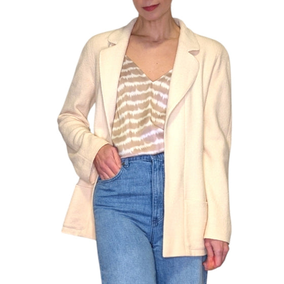 Chanel 1999 wool blazer jacket in cream, size FR38