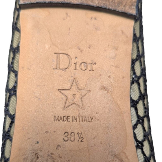 Christian Dior Miss J'Adior ribbon mesh ballet flat in black, size 38.5