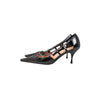 Prada Vintage Cutout Pointed Toe Pump in Brown, size 38.5