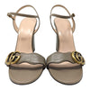 GUCCI Marmont 105 sandal heels in taupe, size 37