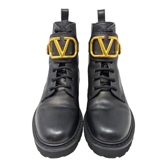 Valentino VLogo combat boots in black, size 38