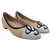 Gucci GG logo Malaga leather ballet flats in beige and white, size 37