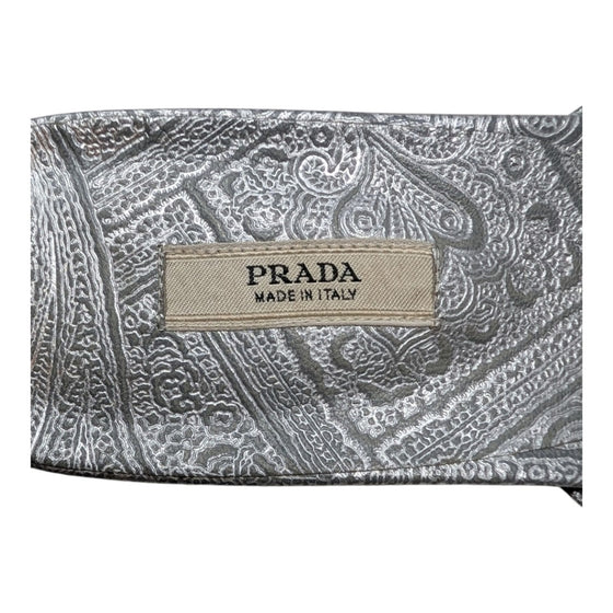 Vintage Prada Kitten Heel Flip Flops in Silver, size 40