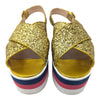 Gucci Peggy platform sandals in gold, size 38.5