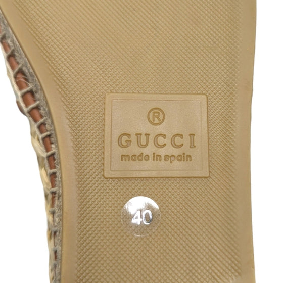 Gucci Adela GG logo espadrille flats in beige, size 40