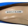 Manolo Blahnik Hangisi 105 crystal pump in blue satin, size 36.5