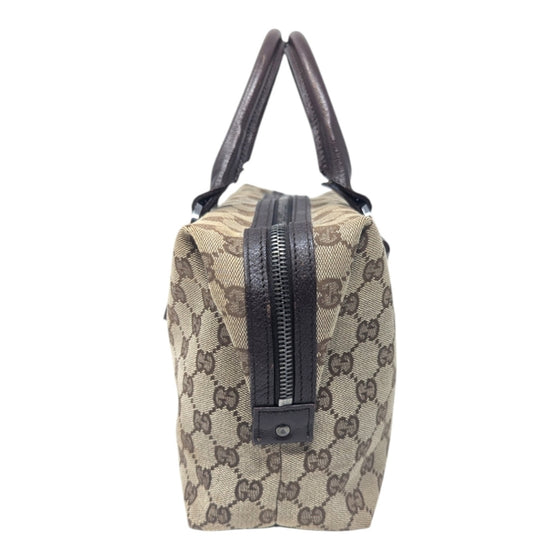 Gucci GG monogram boston bag in tan and brown