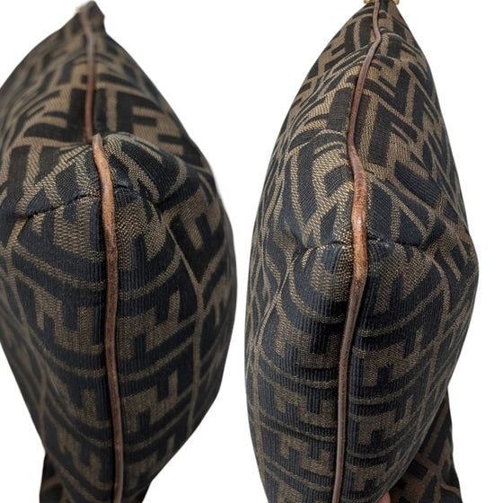 Vintage Fendi Zucca Shoulder Bag in Brown