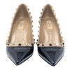 Valentino Rockstud pumps in black patent and blush, size 38