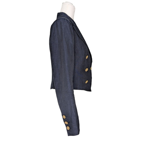 Chanel 2010 Cruise Collection double breasted jacket in navy, size FR40