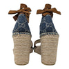 Gucci Pilar Espadrille Wedges in Denim, Size 37