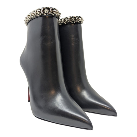 Christian Louboutin Booty Chain 100 bootie in black, size 37.5