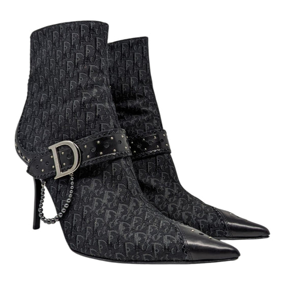Vintage Dior D-Buckle ankle boot in black, size 38.5
