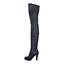  Chanel Thigh-high Platform Boots in Black, size 38.5