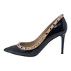 Valentino Rockstud pumps in black patent and blush, size 38