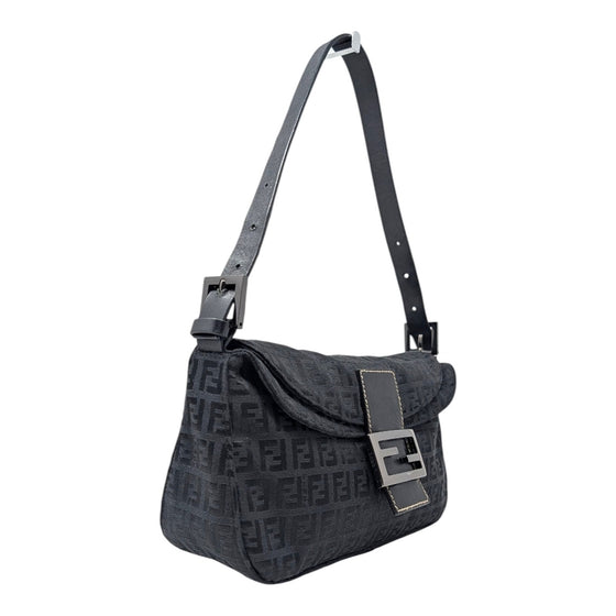 Vintage Fendi Double Flap Baguette in Black