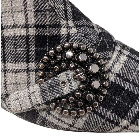 Dior Gang Tartan Ankle Boot in Black and White, size 39.5
