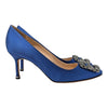 Manolo Blahnik Hangisi 70 Pump in Blue, size 36