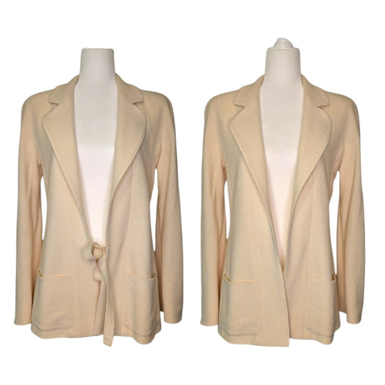 Chanel 1999 wool blazer jacket in cream, size FR38