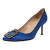 Manolo Blahnik Hangisi 70 Pump in Blue, size 36