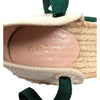 Gucci Lilibeth Sylvie Espadrille Wedge Sandals in Green, size 41