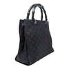 Gucci GG monogram shopper tote with bamboo handles in black