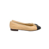 Chanel Ballet Flat in Beige and Black, size 37.5 | 7
