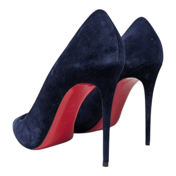 Christian Louboutin Kate 100 pump in navy suede, size 40