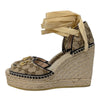 Gucci Marmont Pilar espadrille wedge in neutral, size 41