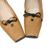 Vintage Chanel  Square Toe Ballet Pump in Beige, size 9