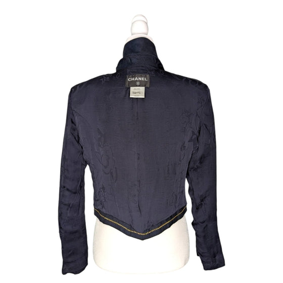 Chanel 2010 Cruise Collection double breasted jacket in navy, size FR40