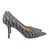 Jimmy Choo Love 85 pump in silver and black glitter, size 38