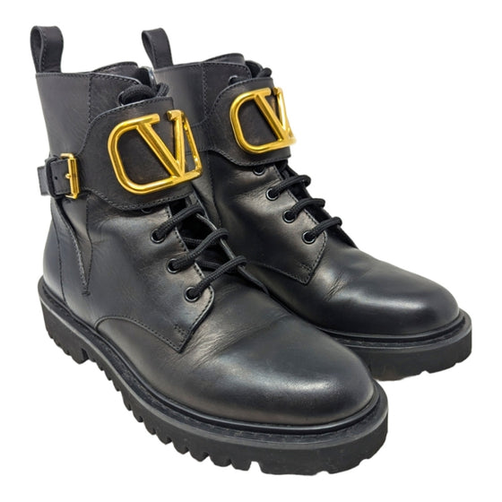 Valentino VLogo combat boots in black, size 38