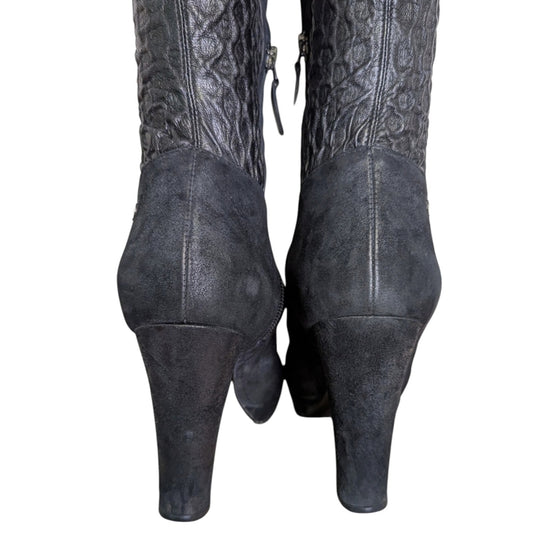 Chanel Thigh-high Platform Boots in Black, size 38.5