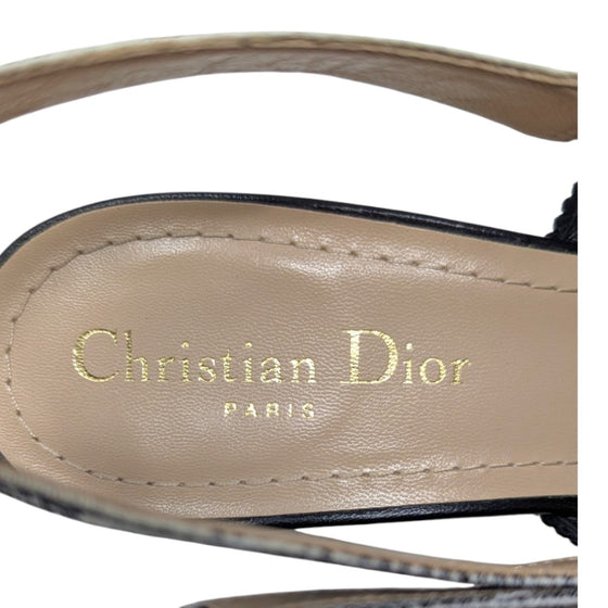 Christian Dior Dior & Moi cannage slingbacks in black, size 39