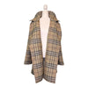 Burberry Nova Check Plaid Coat in Beige, Size 14