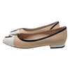 Gucci GG logo Malaga leather ballet flats in beige and white, size 37