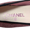 Chanel Logo Block Heel Pumps in Pink, size 37.5