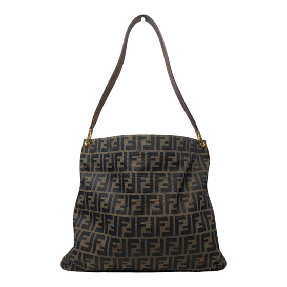 Vintage Fendi Zucca Shoulder Bag in Brown