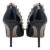 Valentino Rockstud pumps in black patent and blush, size 38