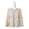 Vintage Chanel 2003 collarless lady jacket in cream, size FR46