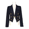 Chanel 2010 Cruise Collection double breasted jacket in navy, size FR40