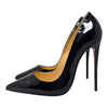 Christian Louboutin So Kate 120 in black patent, size 38.5